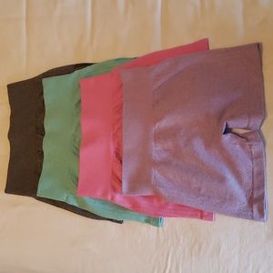 Workout Sports Yoga Shorts Lot 4Pairs Seamless Spandex Small Shein EUC